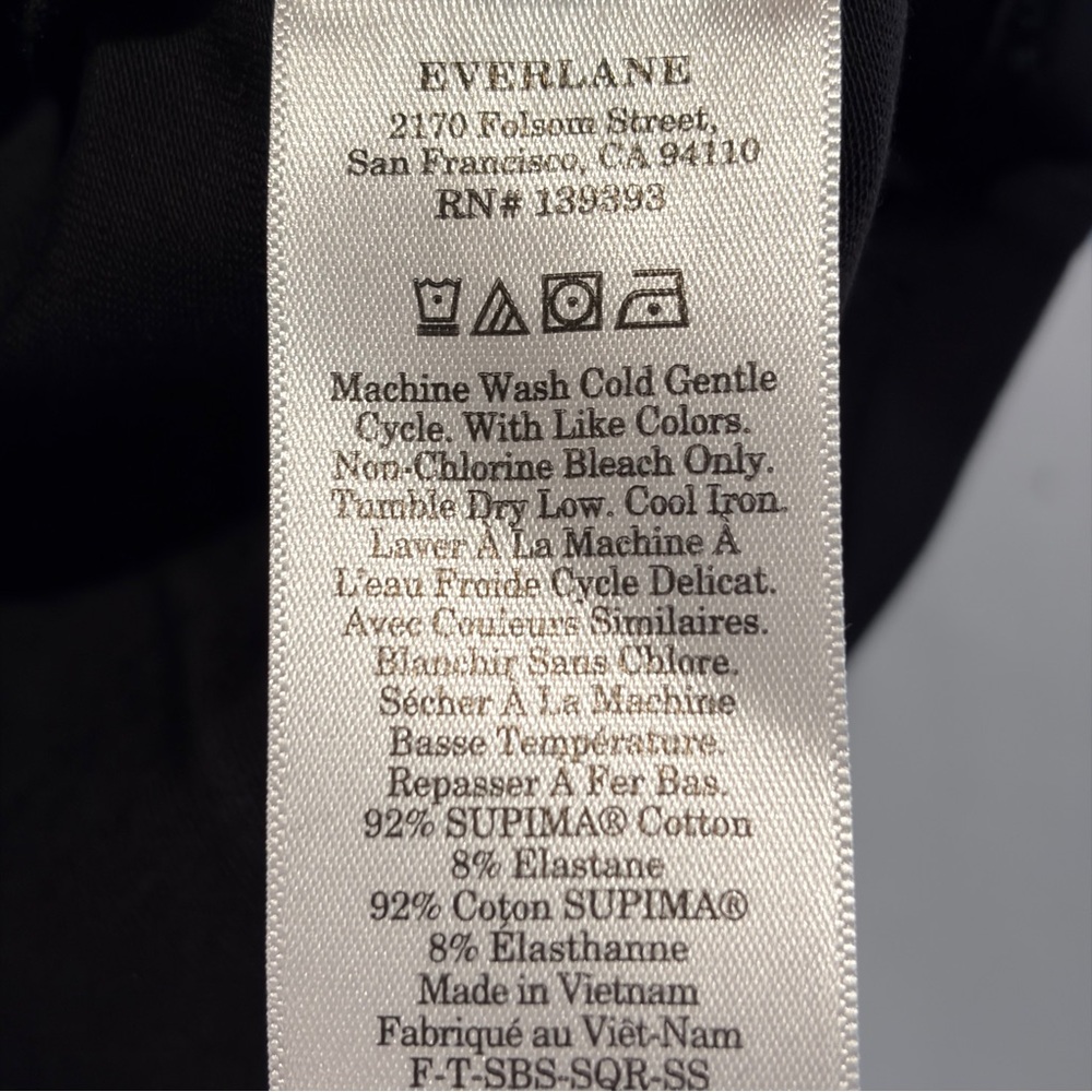 Everlane The Form Square Neck Top Tee in Black, Size M NWT - Picture 15 of 16
